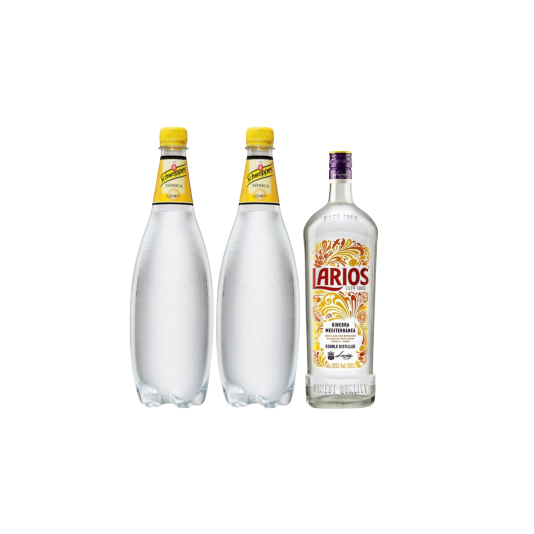Gin Larios 1L + 2 Schweppes 1,5L