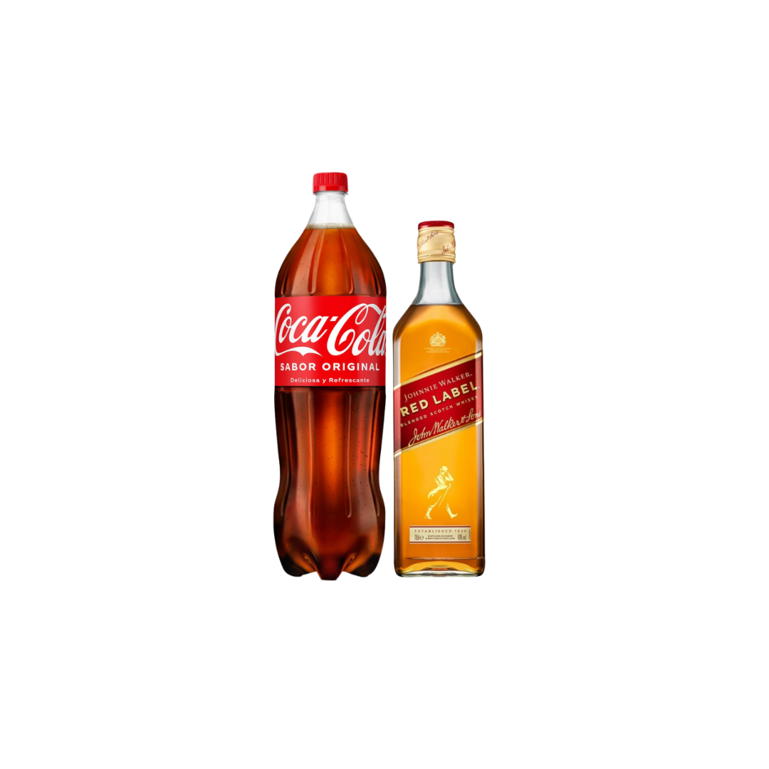 Whisky Johnnie Walker Red Label + Coca Cola 2L