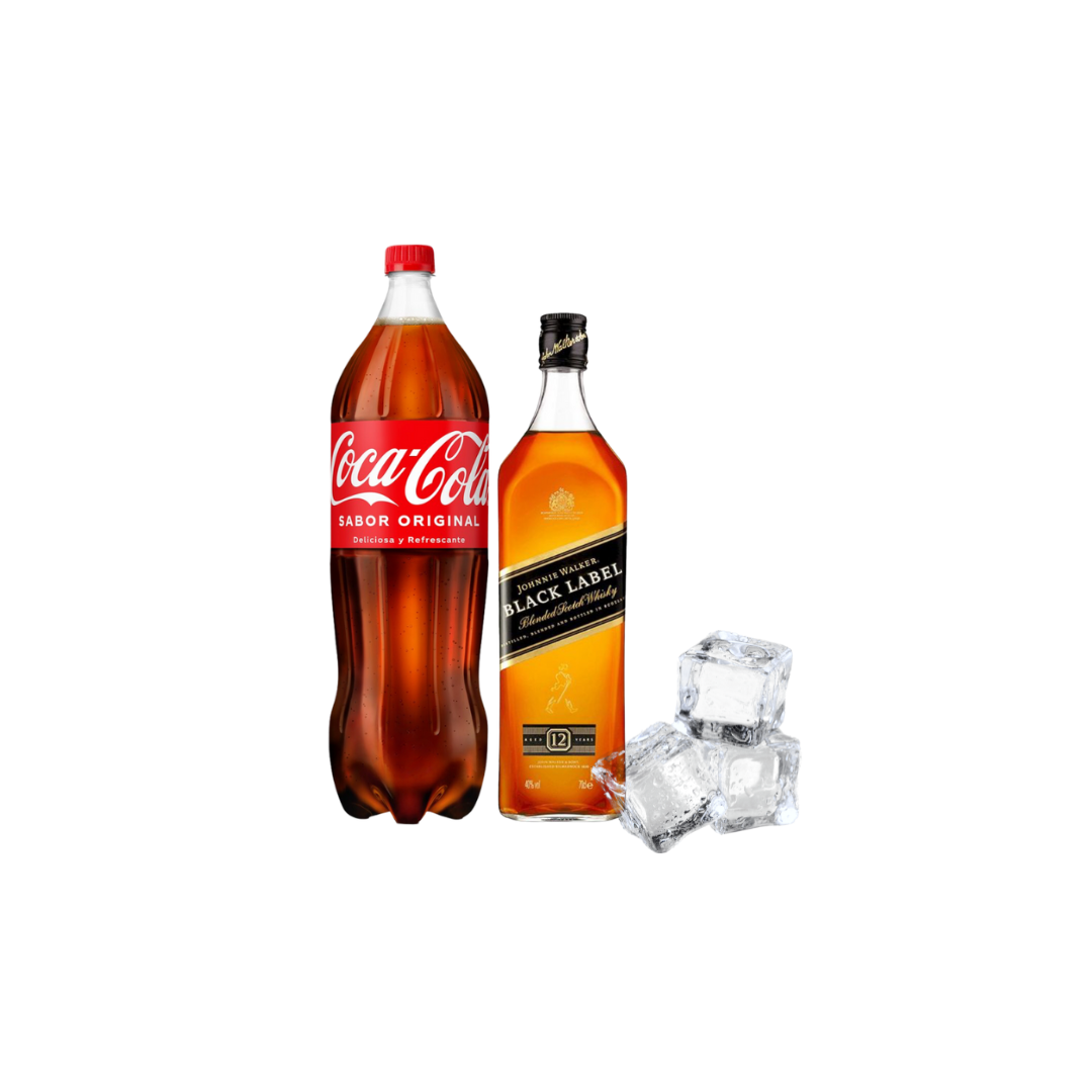 Whisky Johnnie Walker Black Label + Coca Cola 2L