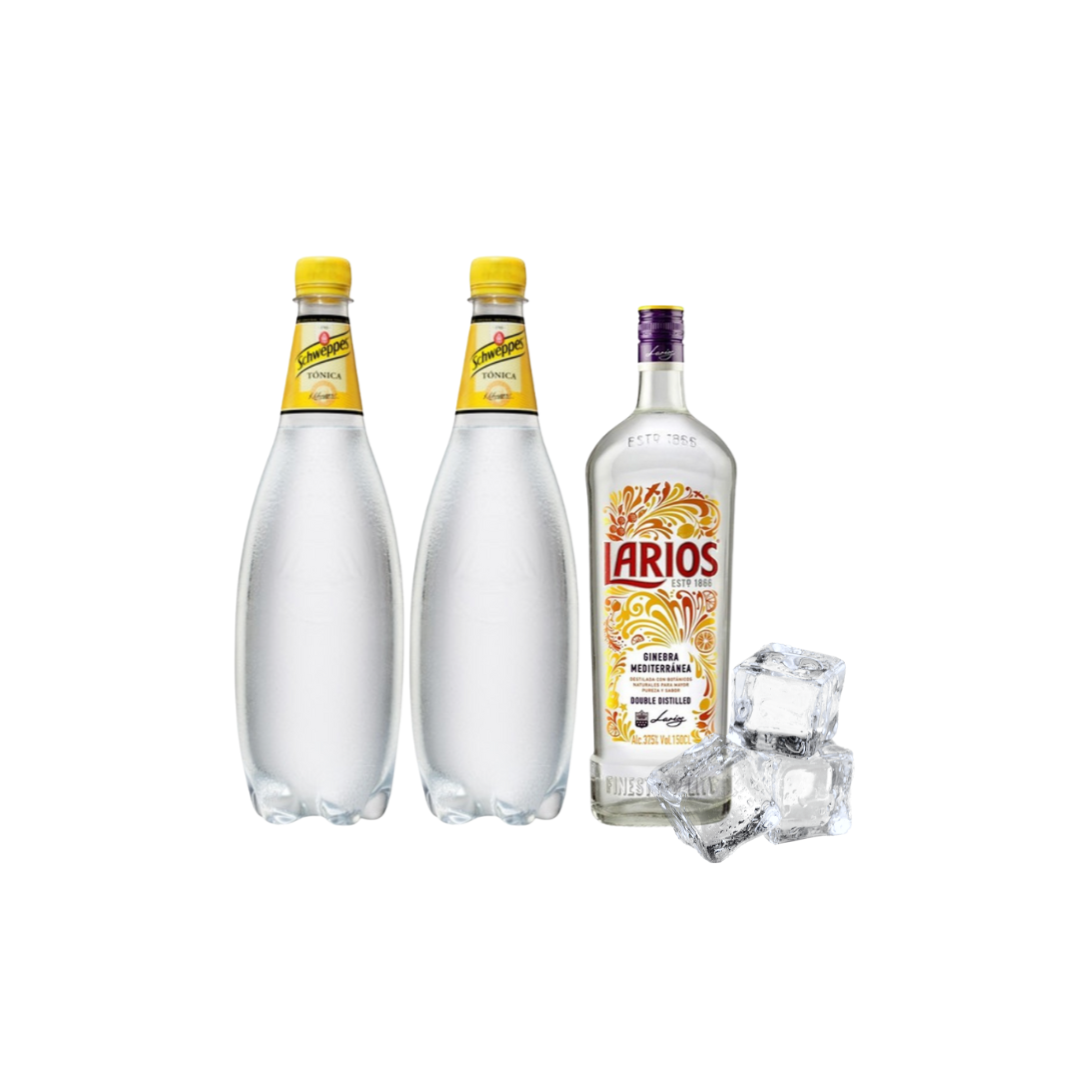 Gin Larios 1L + 2 Schweppes 1,5L
