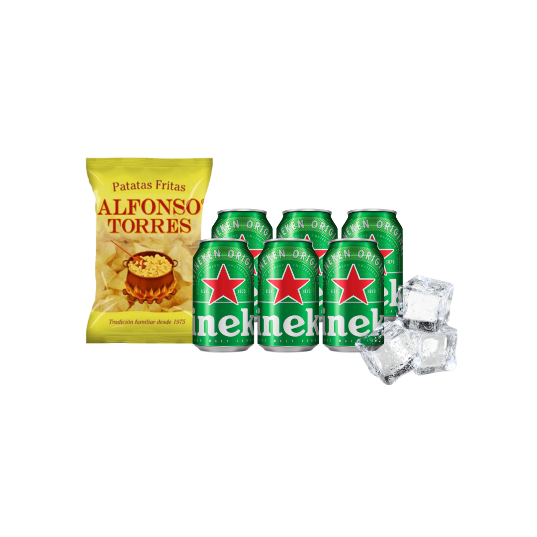 Pack 6 latas Heineken + Patatas Torres